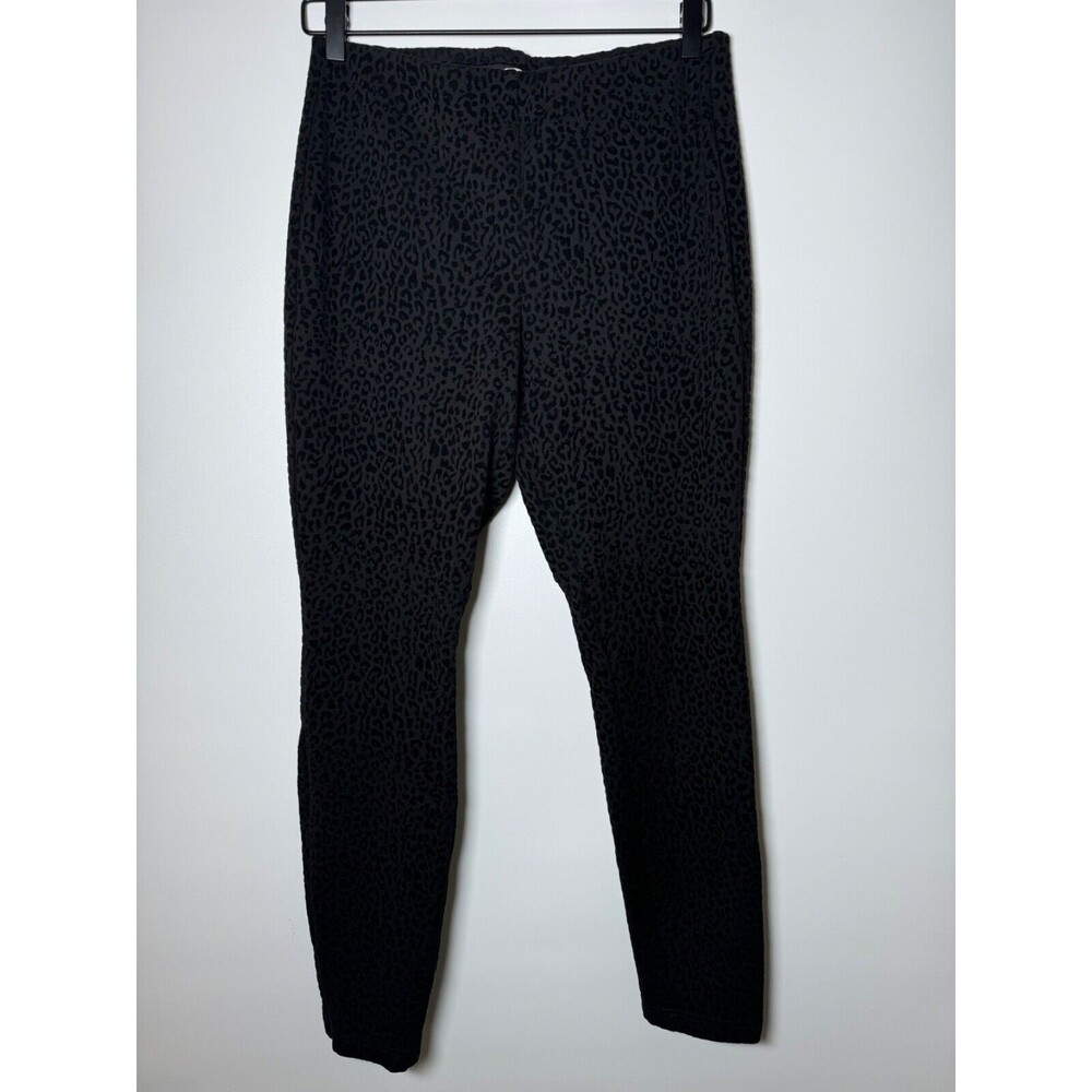 Nanette Lepore Pants Womens Medium Black Cheetah‎ Leggings Edgy Whimsigoth Chic
